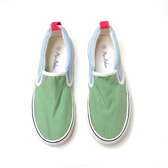 Mini Boden Other - Mini Boden Canvas Slip On Casual Shoes Multicolored Green Blue Kids Size 33 US 2